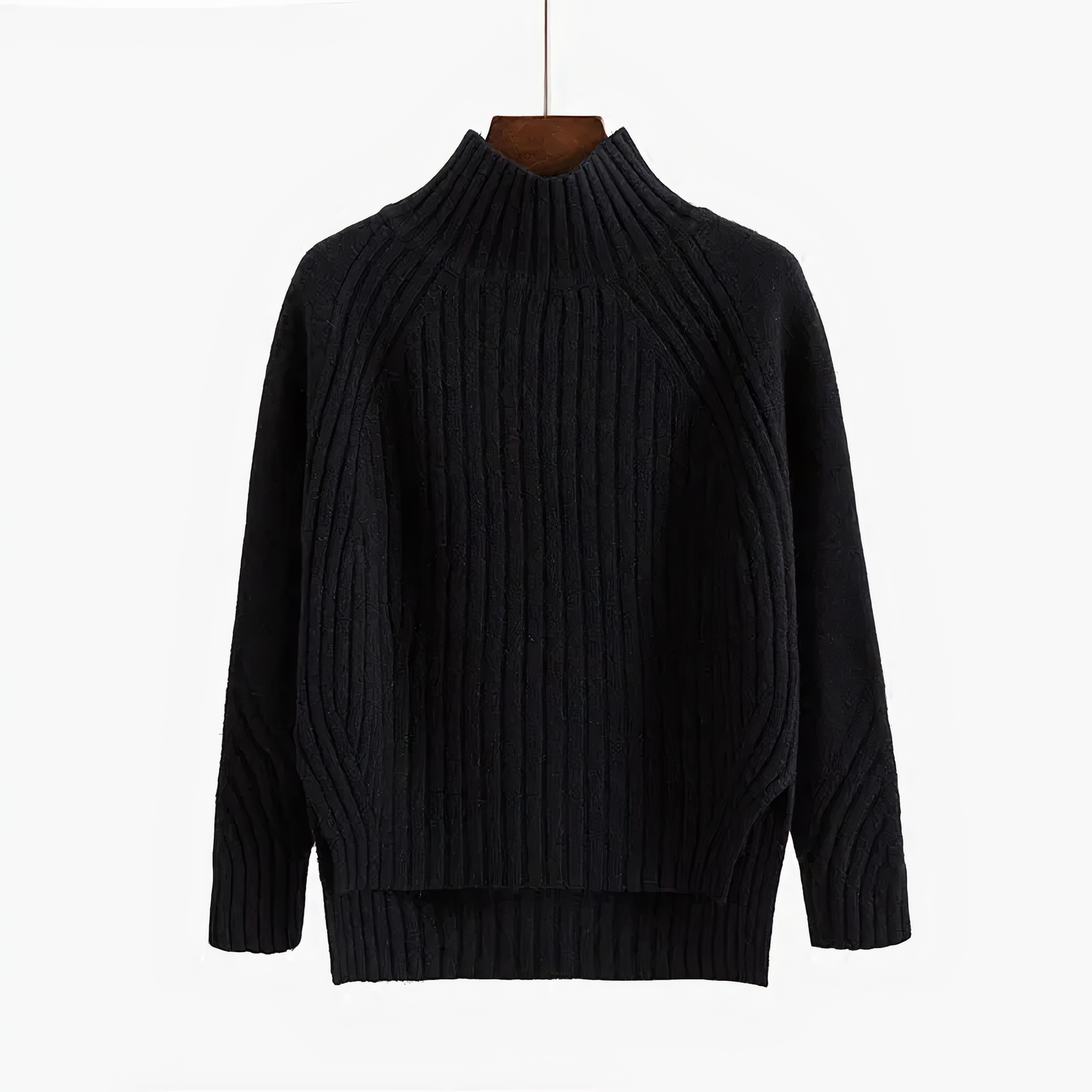 Ulla | Stilfuld Ribbet Rullekrave Sweater