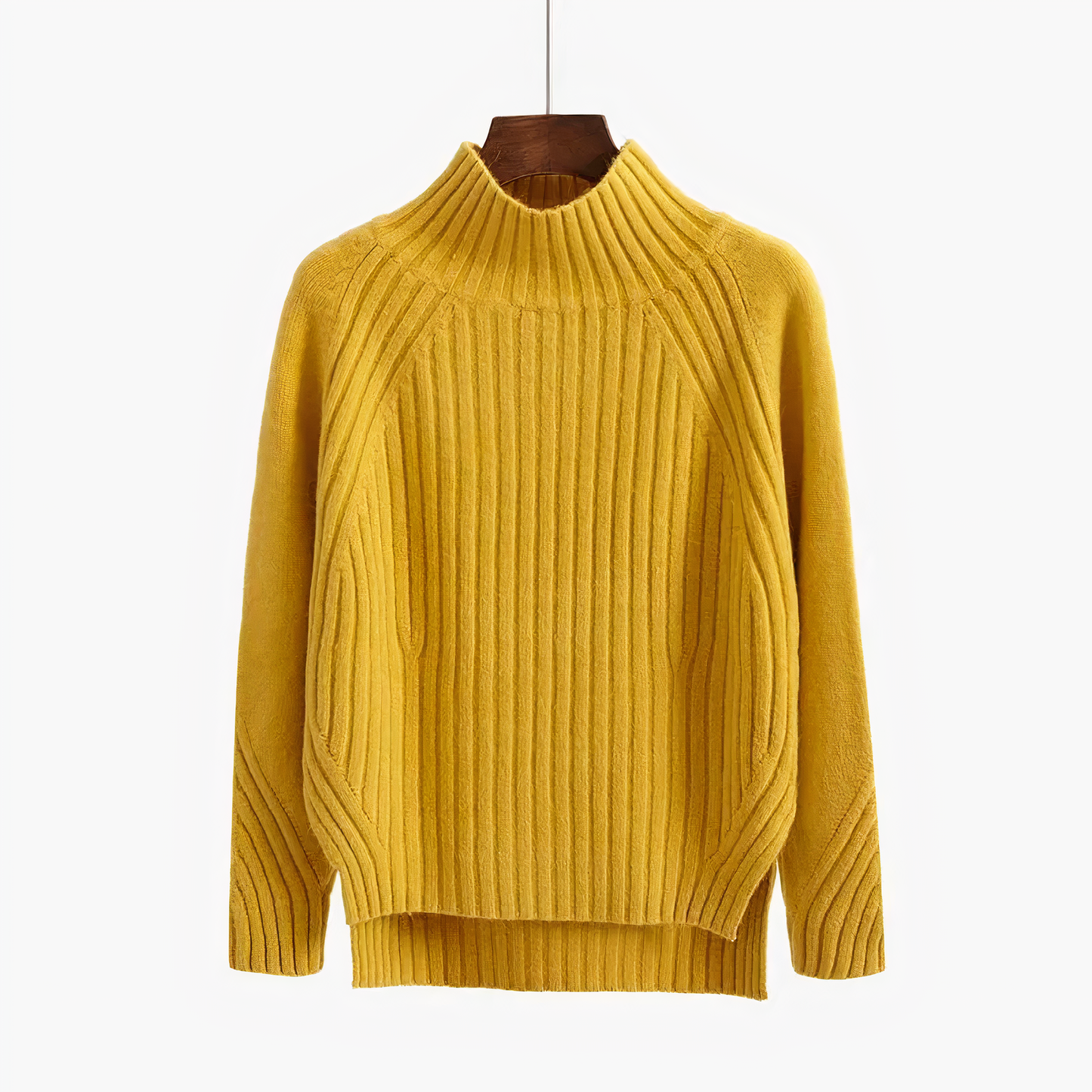 Ulla | Stilfuld Ribbet Rullekrave Sweater