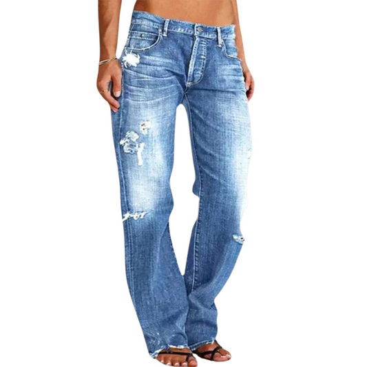 Lisbet |  Løse, bredt skårne denimjeans til kvinder